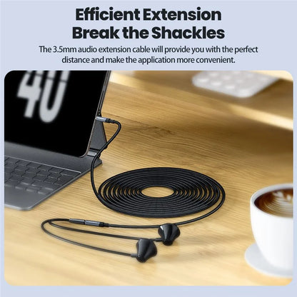 TOOCKI TQ-X41 3m AUX Extension Cable 3.5mm Male to Female Audio Cord Nylon Braided 4 Poles