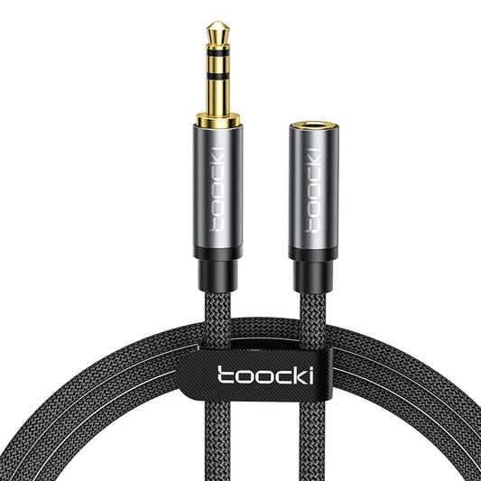 TOOCKI TQ-YP06 1m Headphone Extension Cable 3.5mm Male to Female Aux Adapter HiFi Sound Stereo Extender Cord