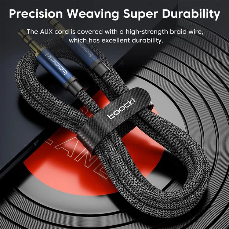TOOCKI Q-YP05 1m AUX Audio Cable Male to Male 3.5mm Stereo Cable CordBlue