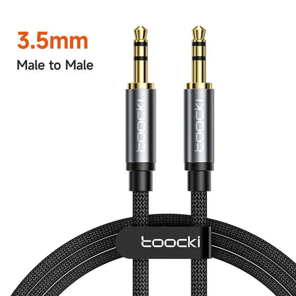 TOOCKI Q-YP05 2m Stereo Cable Cord 3.5mm AUX Audio Cable Male to Male
