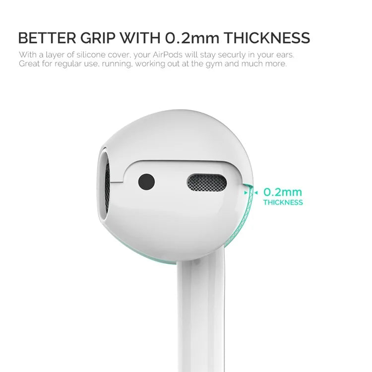 AHASTYLE PT76 For Apple AirPods 1 / 2 1 Pair Size L Slim Earbuds Cover Earphone Silicone Sleeve