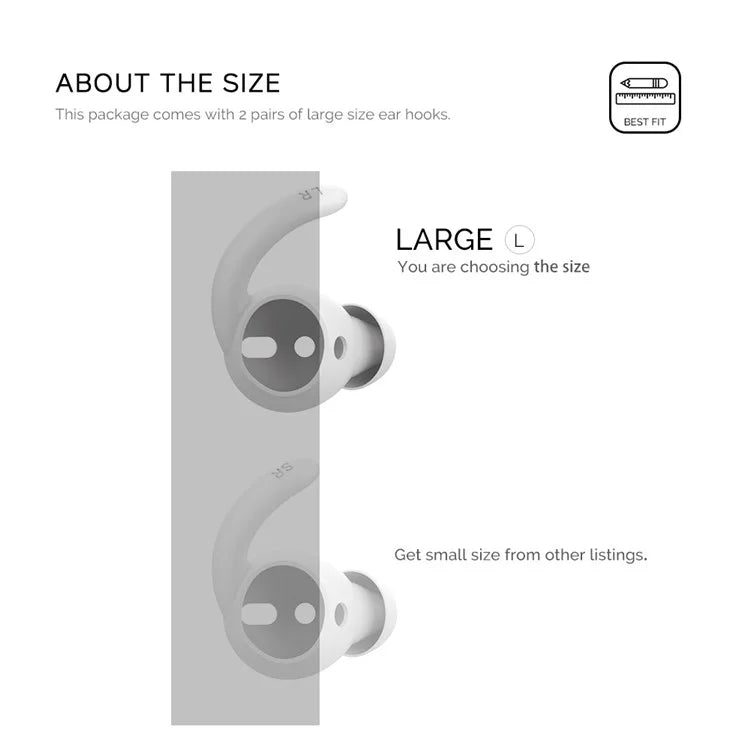 AHASTYLE PT40 1 Pair Size S Silicone Eartips for Apple EarPods / AirPods 1 / 2 Earhook Design Earbuds Cover