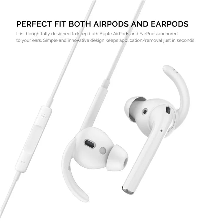 AHASTYLE PT40 1 Pair Size S Silicone Eartips for Apple EarPods / AirPods 1 / 2 Earhook Design Earbuds Cover