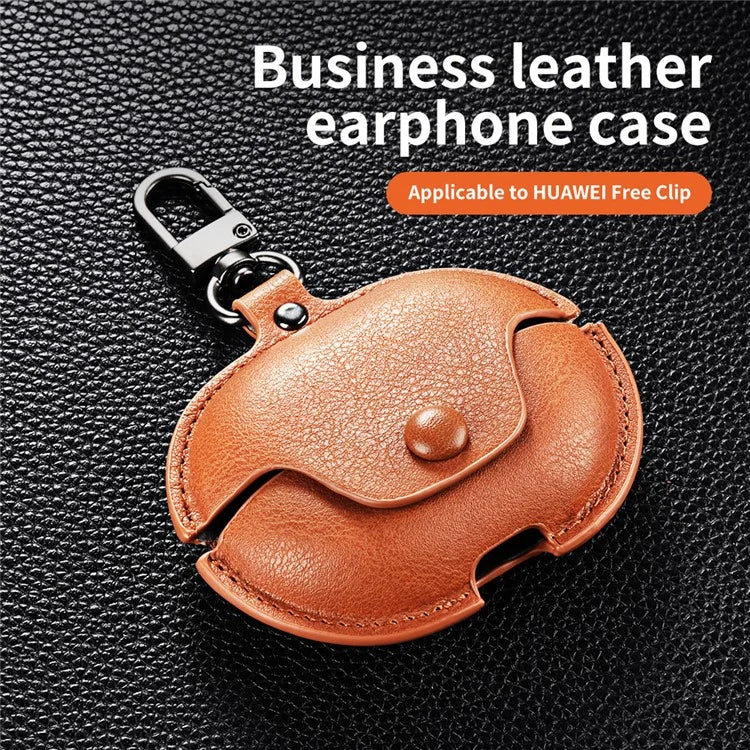 For Huawei FreeClip Earphone Case PU Leather Bluetooth Headset Charging Bin Sleeve