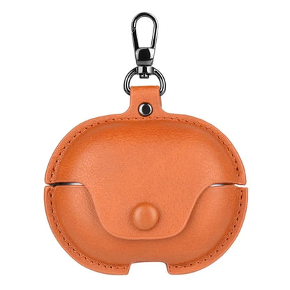 For Huawei FreeClip Earphone Case PU Leather Bluetooth Headset Charging Bin Sleeve - Orange