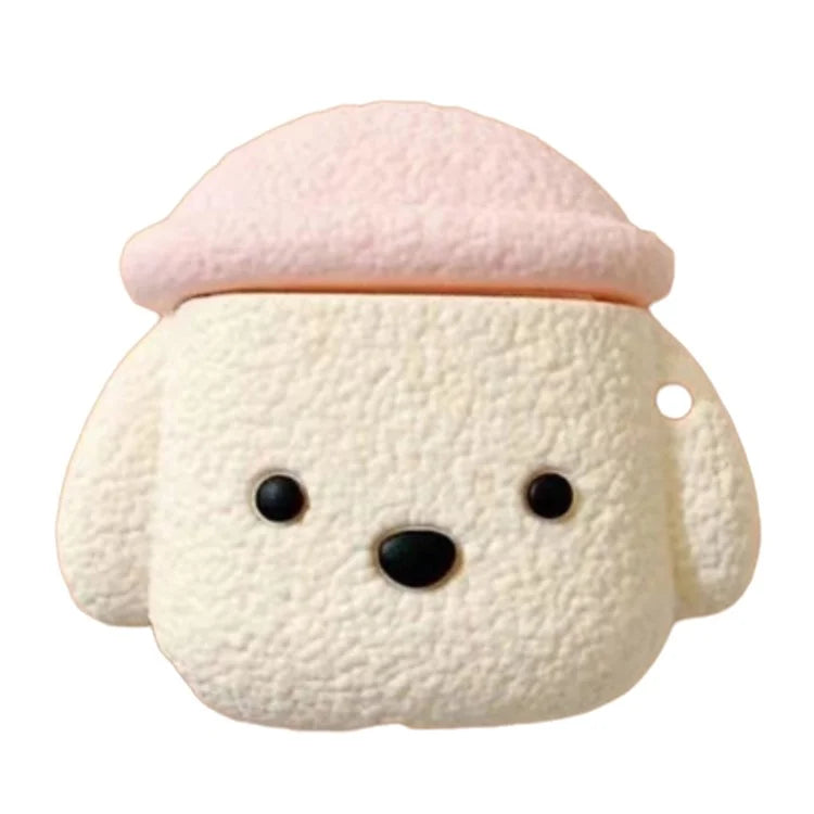 For Lenovo LP40 Plus Cute Cartoon Silicone Case Bluetooth Earphone Dust-proof Cover with Pink Hat
