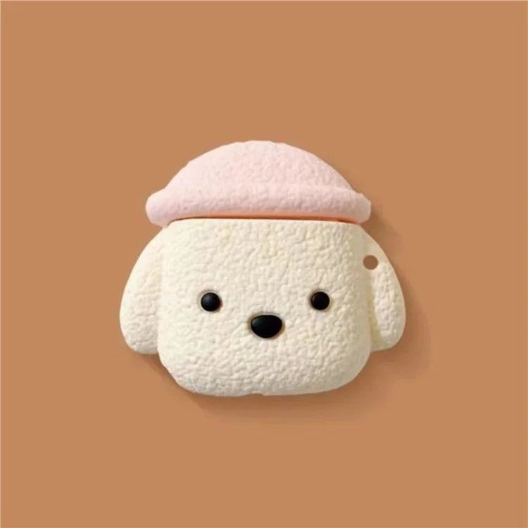 For Lenovo LP40 Plus Cute Cartoon Silicone Case Bluetooth Earphone Dust-proof Cover with Pink Hat