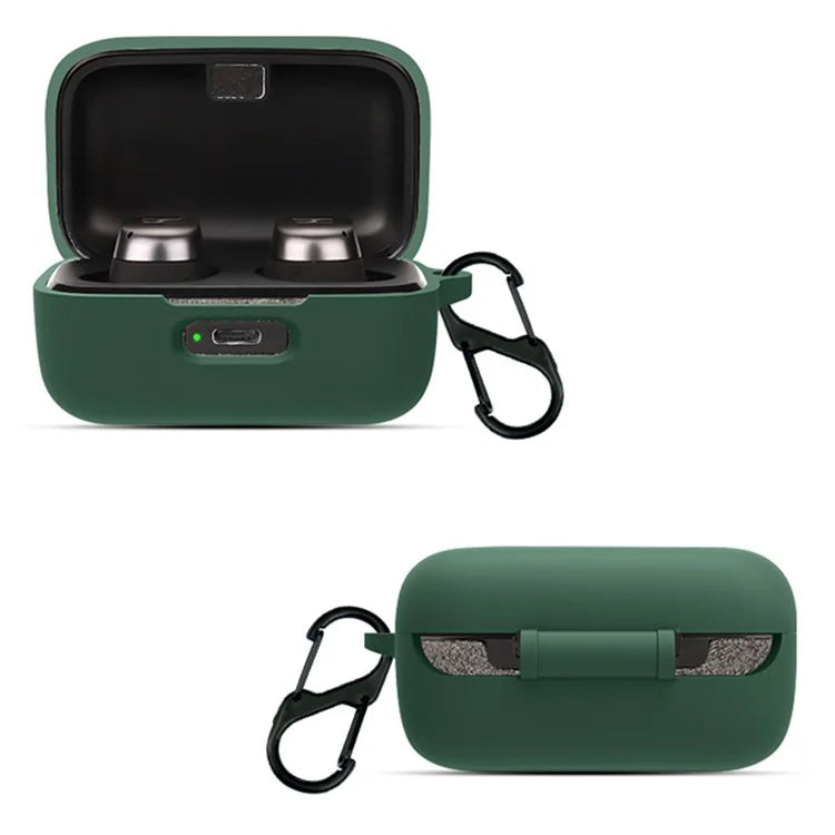 For MOMENTUM True Wireless 4 Earphone Case Silicone Protective Cover with Carabiner
