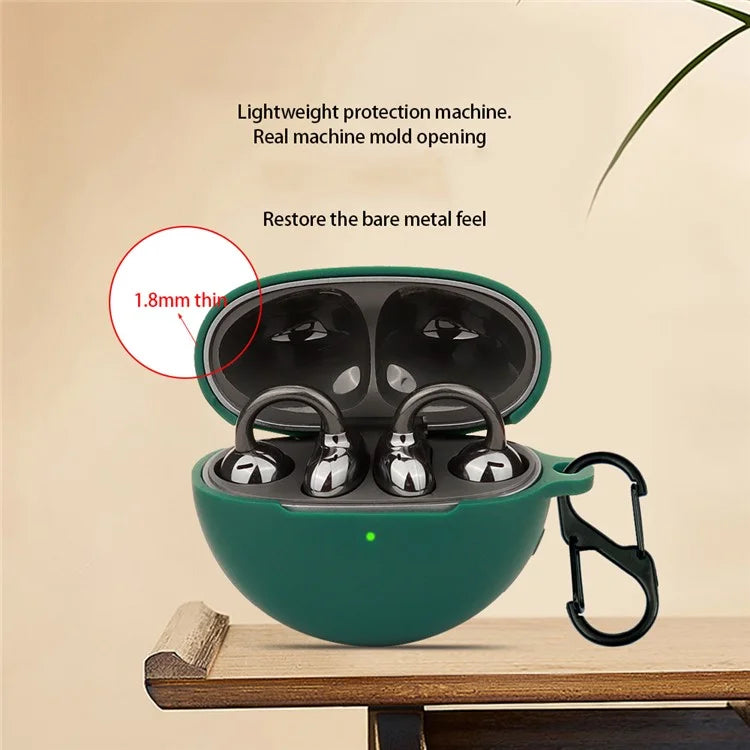 For Huawei FreeClip Earphone Protective Silicone Case Dust Cover with Hanging Buckle