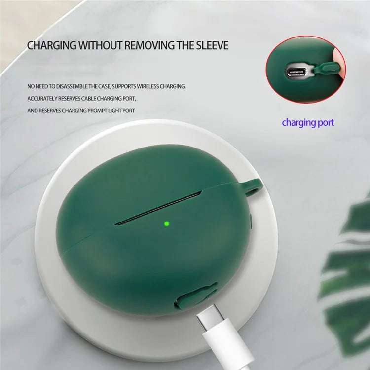 For Huawei FreeClip Earphone Protective Silicone Case Dust Cover with Hanging Buckle