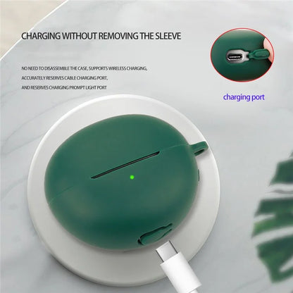For Huawei FreeClip Earphone Protective Silicone Case Dust Cover with Hanging Buckle