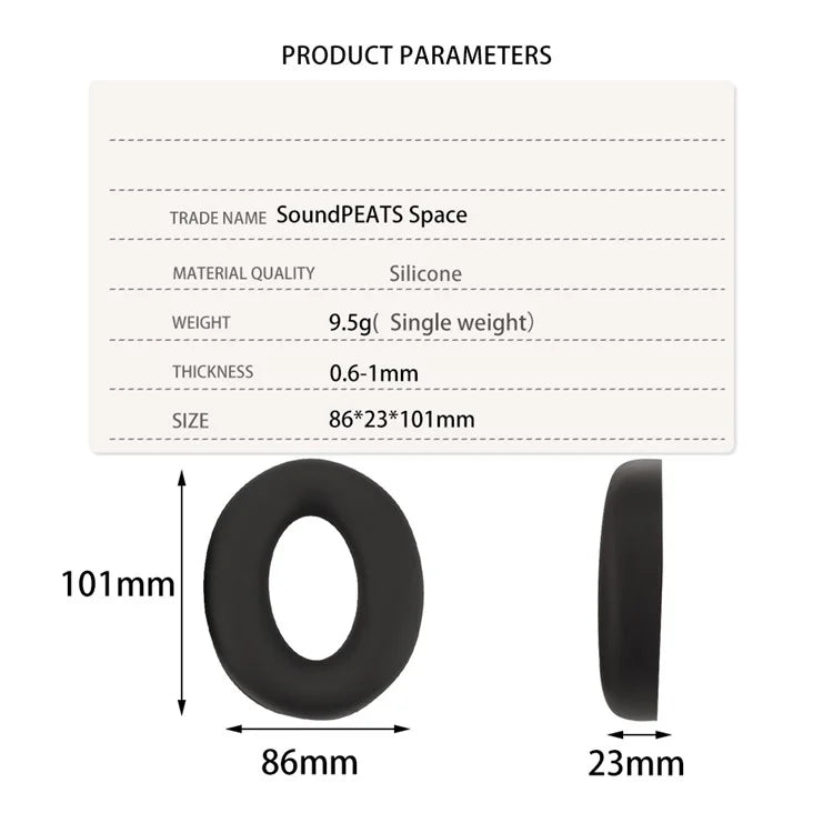 1 Pair For SoundPEATS Space Headset Cushion Protective Cover Earpad Silicone Case