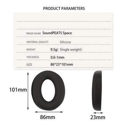 1 Pair For SoundPEATS Space Headset Cushion Protective Cover Earpad Silicone Case