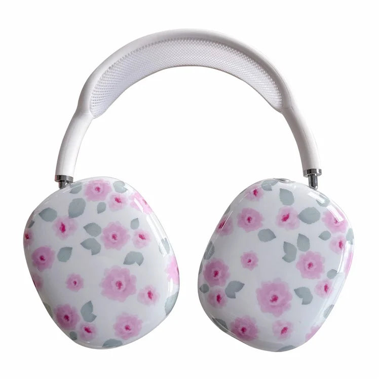 1 Pair For AirPods Max IMD Headset Earmuff Shell Headphone TPU Earpad Cover Flower