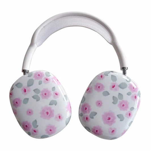 1 Pair For AirPods Max IMD Headset Earmuff Shell Headphone TPU Earpad Cover Flower