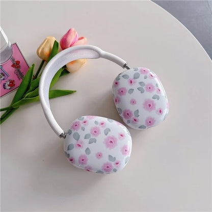 1 Pair For AirPods Max IMD Headset Earmuff Shell Headphone TPU Earpad Cover Flower