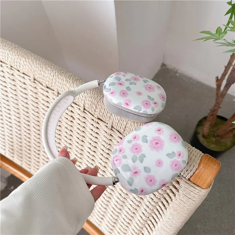 1 Pair For AirPods Max IMD Headset Earmuff Shell Headphone TPU Earpad Cover Flower