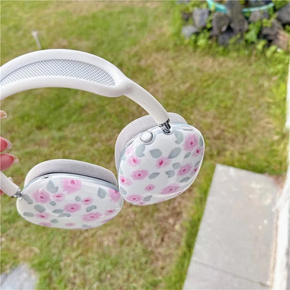 1 Pair For AirPods Max IMD Headset Earmuff Shell Headphone TPU Earpad Cover Flower