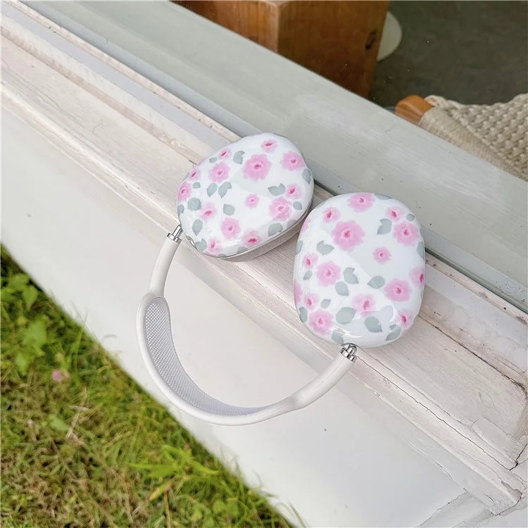 1 Pair For AirPods Max IMD Headset Earmuff Shell Headphone TPU Earpad Cover Flower