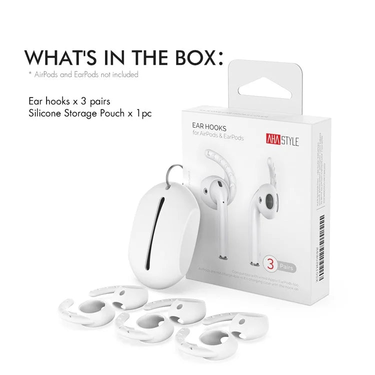 AHASTYLE PT14 for Apple AirPods with Charging Case (2016)  /  (2019)  /  AirPods with Wireless Charging Case (2019) 1 Pair Ear Hooks Ear Tips