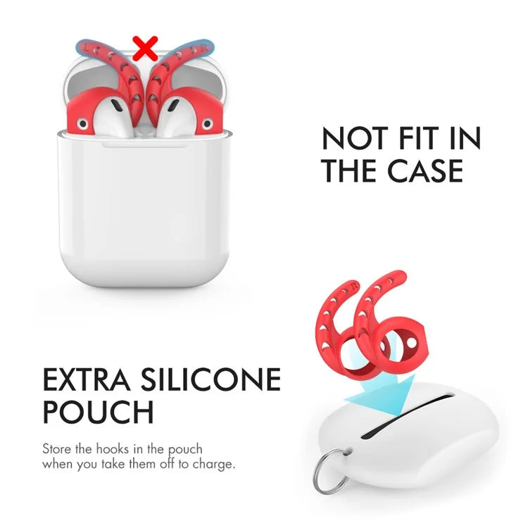 AHASTYLE PT14 for Apple AirPods with Charging Case (2016)  /  (2019)  /  AirPods with Wireless Charging Case (2019) 1 Pair Ear Hooks Ear Tips