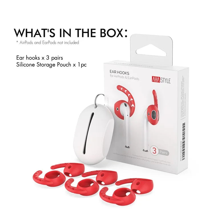 AHASTYLE PT14 for Apple AirPods with Charging Case (2016)  /  (2019)  /  AirPods with Wireless Charging Case (2019) 1 Pair Ear Hooks Ear Tips