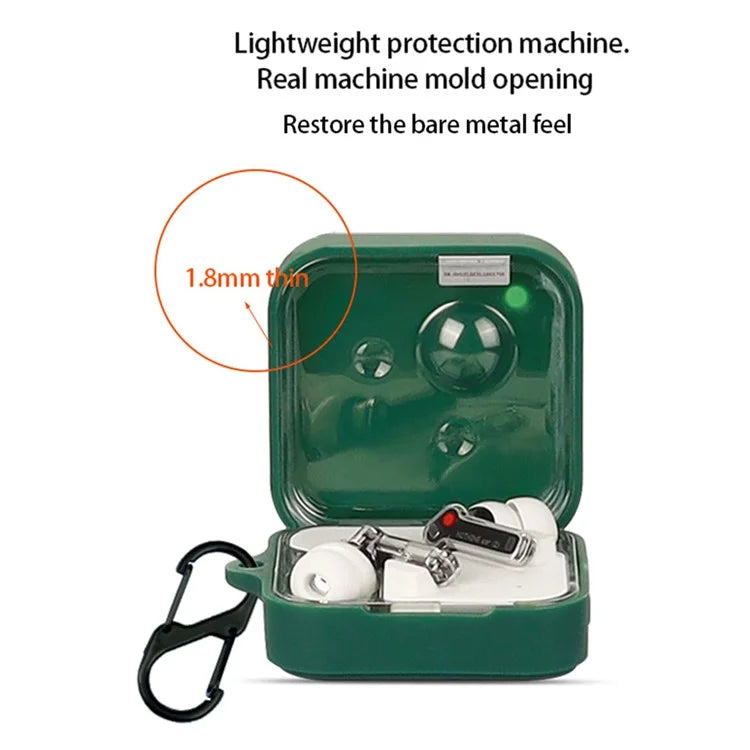 For Nothing Ear (3) Silicone Cover Wireless Bluetooth Earphone Case with Anti-lost Buckle
