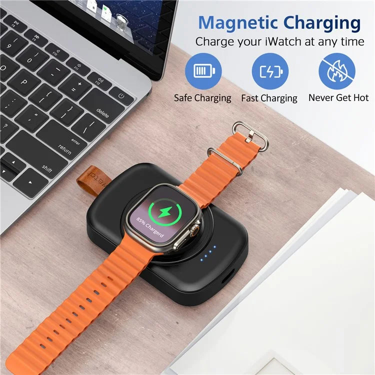 X27 For Apple Watch Series 1 2 / 3 42mm 4 / 5 / 6 / SE 44mm 8 / 7 / 9 45mm Ultra / Ultra2 49mmMagnetic Wireless Charger ABS+PC Power Bank