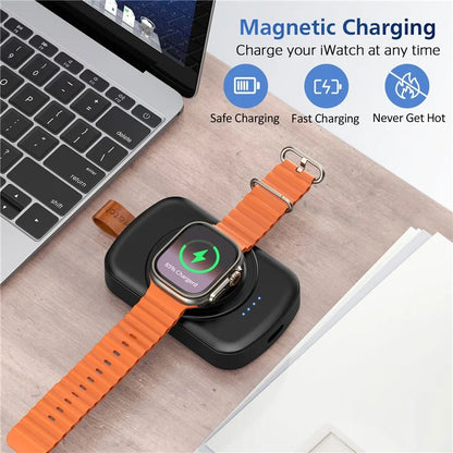X27 For Apple Watch Series 1 2 / 3 42mm 4 / 5 / 6 / SE 44mm 8 / 7 / 9 45mm Ultra / Ultra2 49mmMagnetic Wireless Charger ABS+PC Power Bank