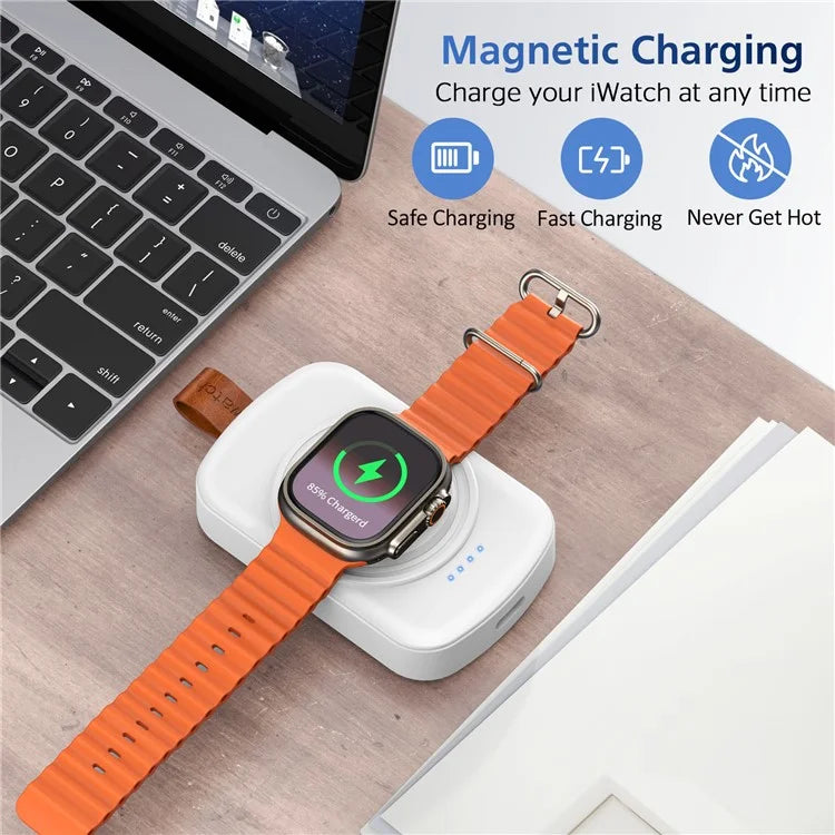 X27 For Apple Watch Series 1 2 / 3 42mm 4 / 5 / 6 / SE 44mm 8 / 7 / 9 45mm Ultra / Ultra2 49mm Magnetic Wireless Charger ABS+PC Power Bank