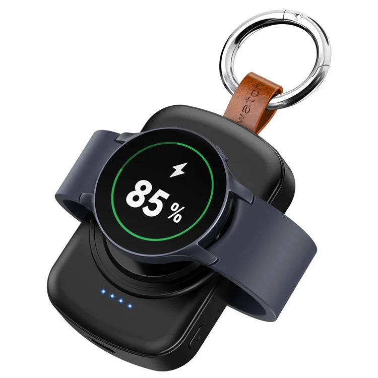 X27 For Samsung Galaxy Watch 6 / Watch 5 / Watch 4 40mm 44mm Magnetic Wireless Charger Power Bank with Keychain