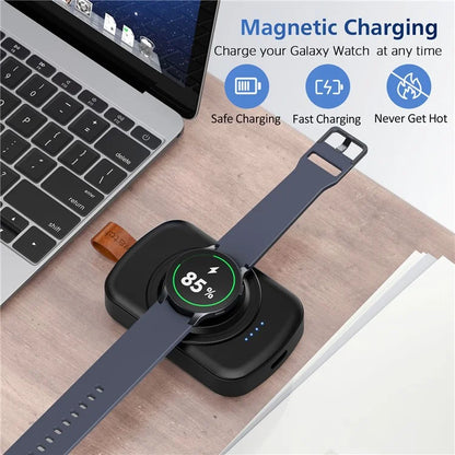 X27 For Samsung Galaxy Watch 6 / Watch 5 / Watch 4 40mm 44mm Magnetic Wireless Charger Power Bank with Keychain