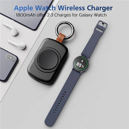X27 For Samsung Galaxy Watch 6 / Watch 5 / Watch 4 40mm 44mm Magnetic Wireless Charger Power Bank with Keychain