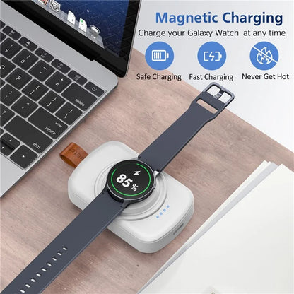 X27 For Samsung Galaxy Watch 6 / Watch 5 / Watch 4 40mm 44mm Magnetic Wireless Charger Power Bank with Keychain
