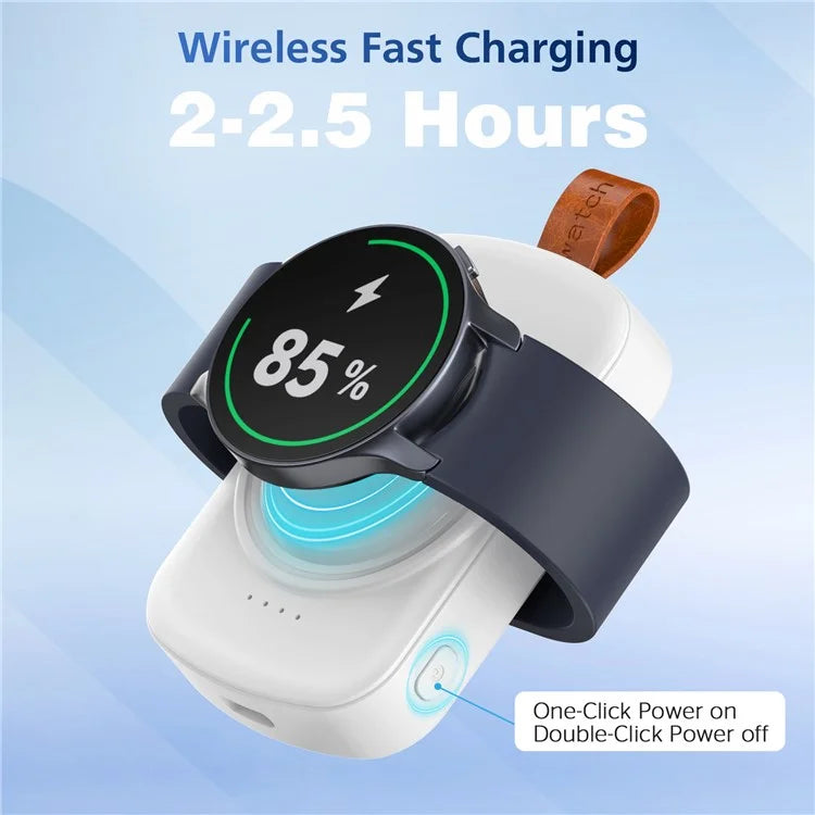X27 For Samsung Galaxy Watch 6 / Watch 5 / Watch 4 40mm 44mm Magnetic Wireless Charger Power Bank with Keychain