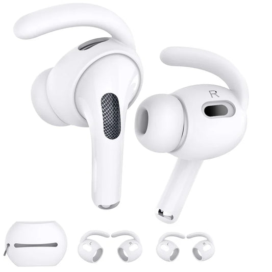 AHASTYLE PT189 For Apple Airpods Pro 2 Anti-Lost Ear Hooks Ear Tips Silicone Cover, 2Pairs: S / L