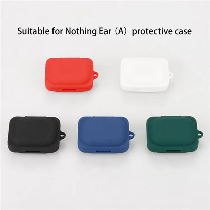 For Nothing Ear (A) Soft Silicone Case Anti-Lost Earphone Protective Cover with Buckle