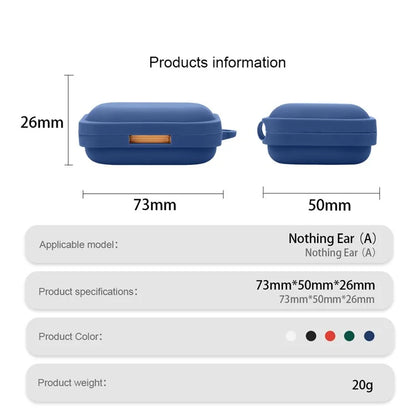 For Nothing Ear (A) Soft Silicone Case Anti-Lost Earphone Protective Cover with Buckle