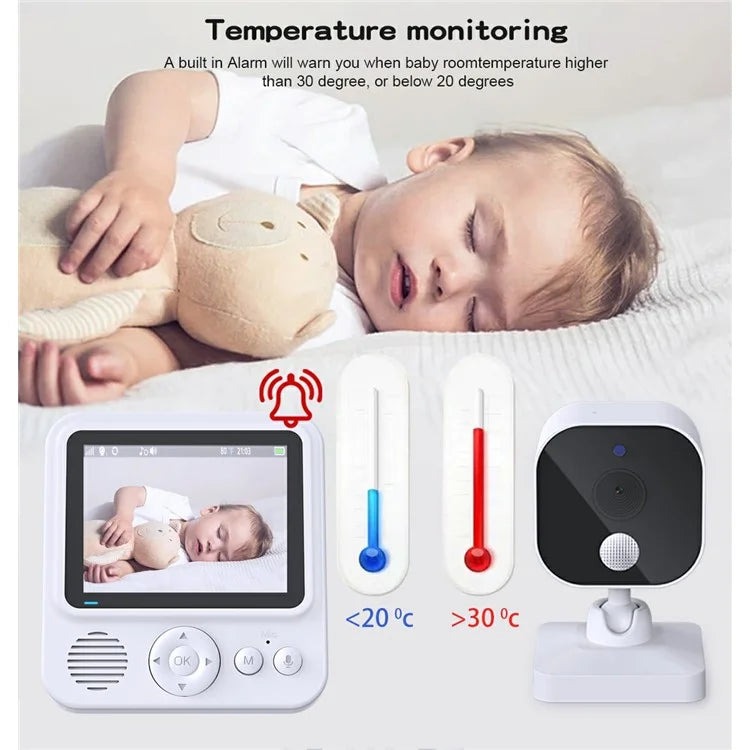 ABM900 Baby Monitor 2.8 inch Indoor Security Camera Two-Way Audio, Lullabies