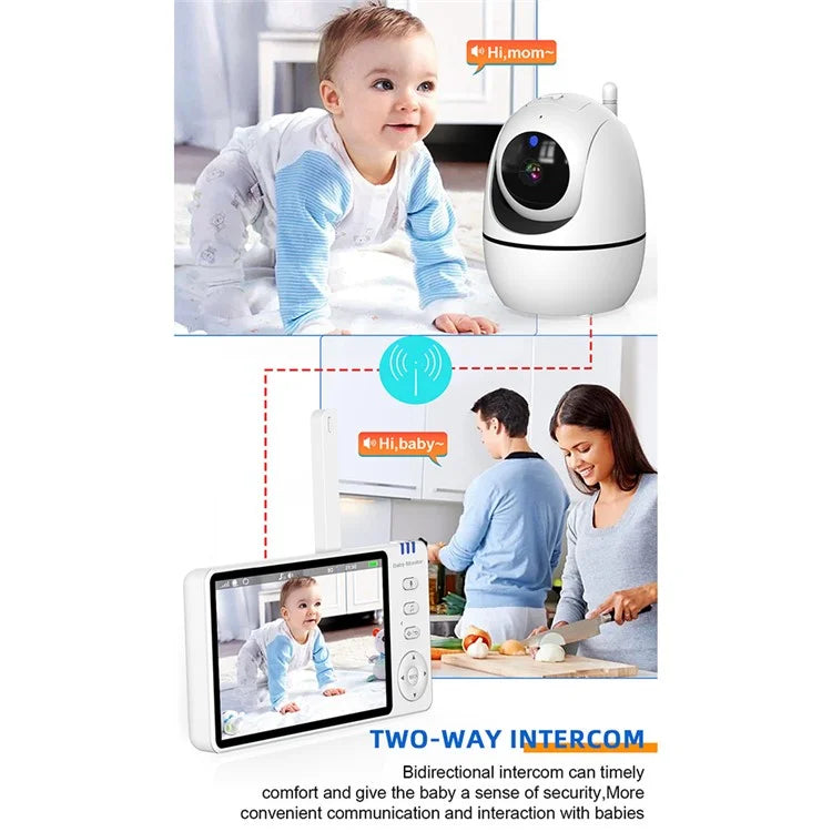 ABM501 5 Inch Video Baby Monitor 2.4G Wireless Two Way Audio Night Vision Security Camera