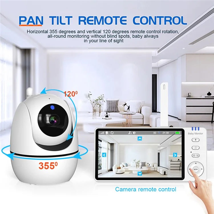 ABM501 5 Inch Video Baby Monitor 2.4G Wireless Two Way Audio Night Vision Security Camera