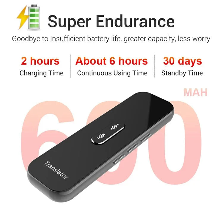 G6X Built-in 600mAh Battery Bluetooth 137 Languages Speech Translator for iOS, Android