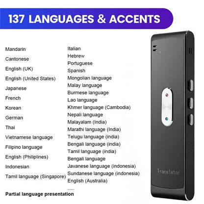 T8S Bluetooth 137 Languages Speech Translator Rechargeable Smart Translation Stick
