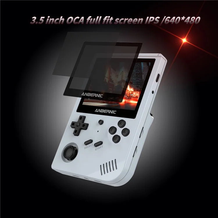 ANBERNIC RG351V 3.5-inch Display Handheld Game Console, Upgraded Version 16G+32G Built-In 3000 Games