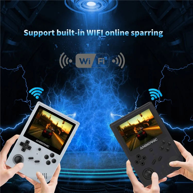 ANBERNIC RG351V 3.5-inch Display Handheld Game Console, Upgraded Version 16G+32G Built-In 3000 Games