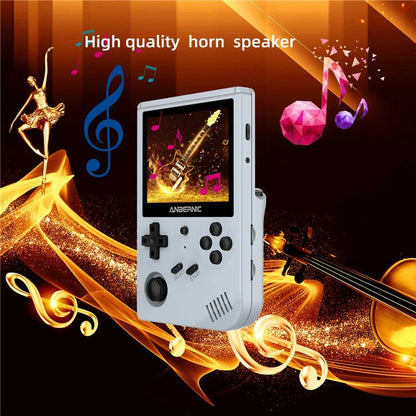 ANBERNIC RG351V 3.5-inch Display Handheld Game Console, Upgraded Version 16G+32G Built-In 3000 Games