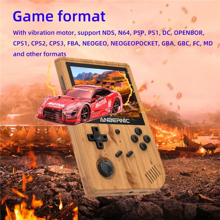 ANBERNIC RG351V 3.5-inch Display Handheld Game Console, Upgraded Version 16G+32G Built-In 3000 Games