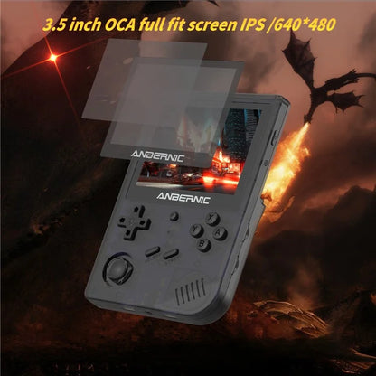 ANBERNIC RG351V Handheld Game Console 16G+64G 3.5-inch IPS Screen Video Game Console, 5000 Games