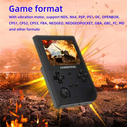 ANBERNIC RG351V Handheld Game Console 16G+64G 3.5-inch IPS Screen Video Game Console, 5000 Games