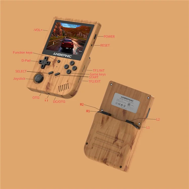 ANBERNIC RG351V 3.5-inch Display Handheld Game Console, 16G+256G Built-In 25000 Games, Ultimate Version